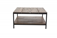 Padang sofabord 80x80cm i teak og sort stål