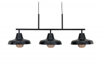 Stöten loftlampe 48 cm i sort med kobberdetaljer