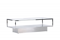 Maglehem sofabord 130x60cm glas og stål