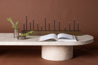 Kungsberget bordlampe 77x27cm brun