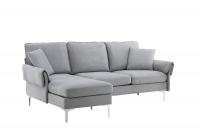 Toulouse sofa 3-personers med chaiselong grå stof