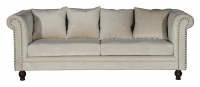 Velvet 3-personers sofa 217cm beige velour og træ