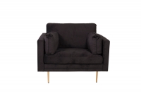 Boom l&aelig;nestol 110 cm i velour sort