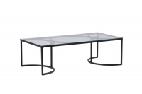 Skan&ouml;r sofabord med glasbordplade 140x70cm sort