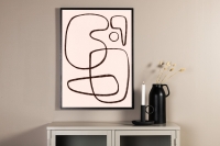 Plakat Line art 21x30cm med sort-hvid abstrakt stregkunst