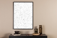 Plakat med abstrakt print 21x30cm hvid og sort