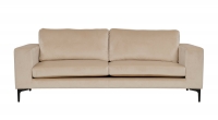 Bolero 3-personers sofa 215cm beige velour og sort stel