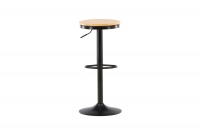 Conway barstol højdejusterbar 60-80 cm med fodstøtte sort