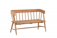 Split havebænk med ryglæn 132x58cm teak