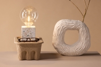 Rilche bordlampe 9cm terrazzo grå