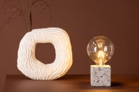 Rilche bordlampe 9cm terrazzo hvid