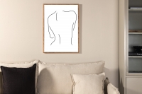 Plakat Women 70x100cm med sort line-art på hvid baggrund