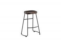Ozark barstol 74 cm i mørkt træ og sort metal stel