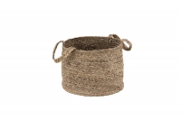 Bhopal fletkurv jute Ø35cm højde 28cm mørk natur