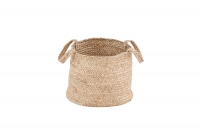 Bhopal fletkurv jute Ø35cm højde 28cm lys natur
