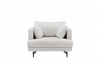 Sofia Single Sofa &ndash; sort/Beige Corduroy velour