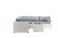 Amazon loungegruppe med bord i rattan hvid