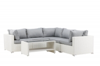 Amazon loungegruppe med bord i rattan hvid