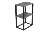 Rise hjørnebord med 2 hylder i betonlook 45x30cm sort
