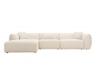 Positano hjørnesofa højrevendt med pufafslutning beige