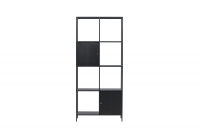 Porto reol 80x180x35cm med 2 lukkede skabe sort