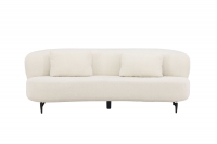 Luna sofa 3-personers hvid Boucle med sorte ben