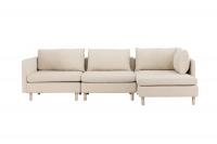 Zero 3-personers sofa 277cm i beige med træben