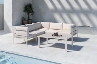 Copacabana hjørne loungesofa 3 + 2 modul med hynder og bord beige