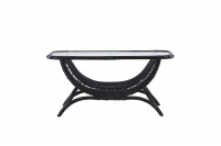 Moana glasbord i rottinglook til udend&oslash;rsbrug i sort