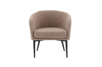 Fluffy l&aelig;nestol i bl&oslash;dt polyester teddy brun