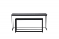 Staal sofabordss&aelig;t 100cm og 75cm sort