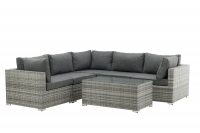 Amazon loungegruppe med hjørnesofa og bord i grå rattan