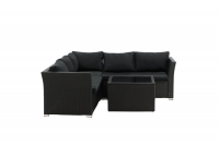 Haiti loungegruppe med bord i rattan sort