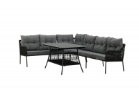 Berlin udend&oslash;rs loungehj&oslash;rnesofa og bord sort