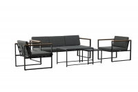 Dakar udend&oslash;rs lounges&aelig;t med sofa, stole og bord sort