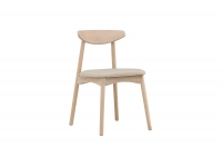 Ven spisebordsstol hvid eg med beige sæde