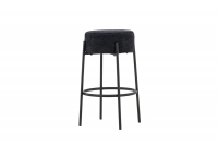 Tucson barstol 70 cm i sort bouclé med stålben