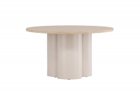 Olivia sofabord med hvidpudset bordplade Ø80cm beige