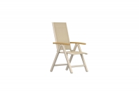 Panama let havestol med 5 positioner og arml&aelig;n beige og teak