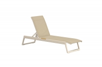 Mexico solseng i aluminium og teak med beige stof