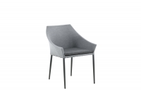 Spoga udend&oslash;rs spisestol med arml&aelig;n gr&aring; med sort stel