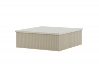 Lenox sofabord 90x90 cm MDF med ribbet design beige