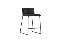 Bisbee barstol 65cm i sort bouclé med stålben