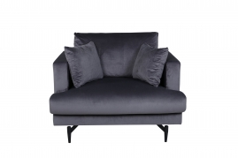 Sofia Single Sofa &ndash; sort/m&oslash;rkegr&aring; velour