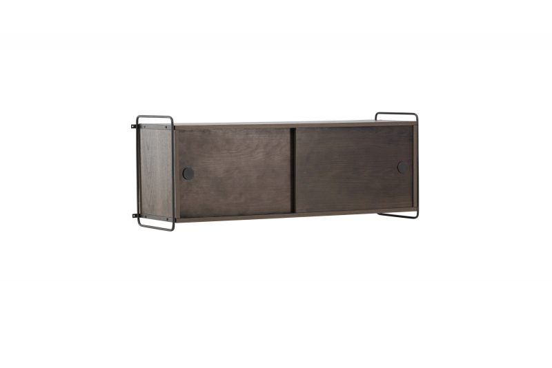 Paris vægskab med skydelåger 121x48x35cm MDF brun