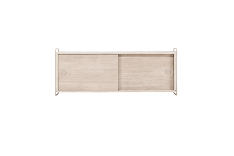 Paris vægskab med skydelåger 121x48x35cm MDF hvidpudset