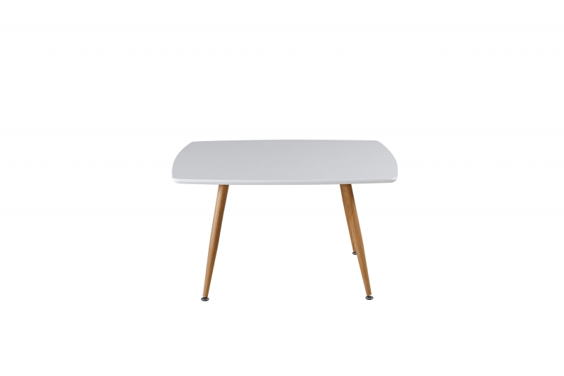 Plaza sofabord 80x80cm med hvid bordplade og træben