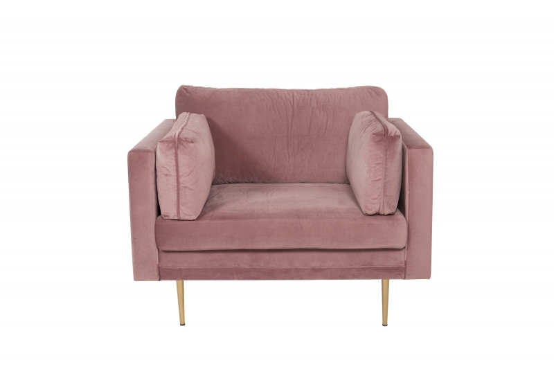 Boom l&aelig;nestol 110 cm i velour rosa