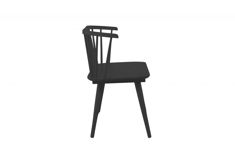 Bobby spisesofa – Sort / Sort massivt gummitræ