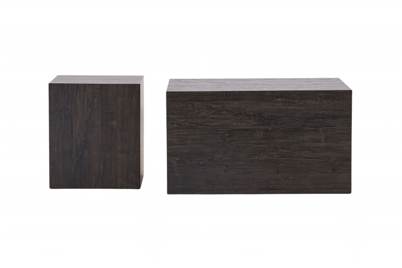 York sofabordss&aelig;t MDF 40x40cm 80x60cm brun